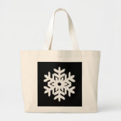 Ikat Snowflake - zwart-wit Grote Tote Bag (Voorkant)