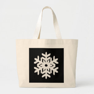 Ikat Snowflake - zwart-wit Grote Tote Bag