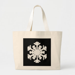 Ikat Snowflake - zwart-wit Grote Tote Bag
