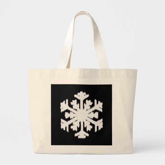 Ikat Snowflake - zwart-wit Grote Tote Bag (Voorkant)