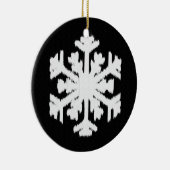 Ikat Snowflake - zwart-wit Keramisch Ornament (Rechts)