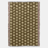 Ikat Snowflakes - Beige en Chocolade Brown Deken (Voorkant Verticaal)