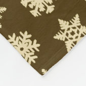 Ikat Snowflakes - Beige en Chocolade Brown Fleece Deken (Hoek)
