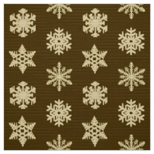 Ikat Snowflakes - Beige en Chocolade Brown Stof