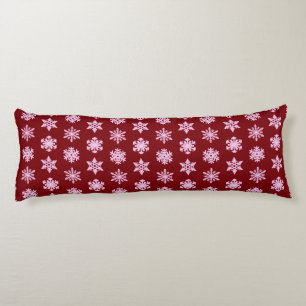 Ikat Snowflakes - Bourgogne en roze Lichaamskussen