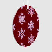 Ikat Snowflakes - Bourgogne en roze Ornament (voorkant)
