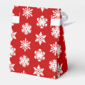 Ikat Snowflakes - Donkerrood en wit Bedankdoosjes (Achterkant)