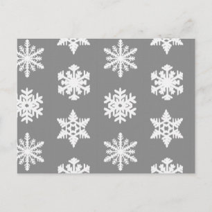 Ikat Snowflakes - Koolsteengrijs en wit Briefkaart