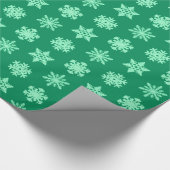 Ikat Snowflakes - Pine- en muntgroen Cadeaupapier (Hoek)