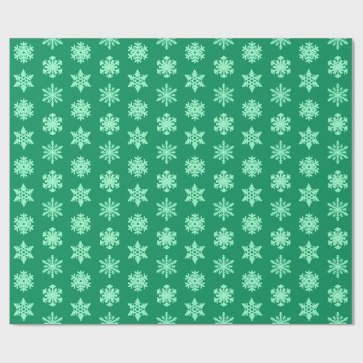 Ikat Snowflakes - Pine- en muntgroen Cadeaupapier (Vlak)