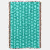Ikat Snowflakes - Turquoise en aqua Deken (Voorkant Verticaal)