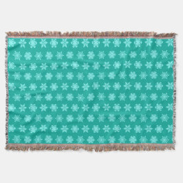 Ikat Snowflakes - Turquoise en aqua Deken