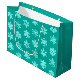Ikat Snowflakes - Turquoise en aqua Large Cadeauzakje
