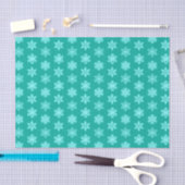 Ikat Snowflakes - Turquoise en aqua Tissuepapier (Craft)