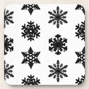 Ikat Snowflakes - wit en zwart Drankjes Onderzetter