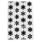 Ikat Snowflakes - wit en zwart Medium Cadeauzakje (Achterkant)