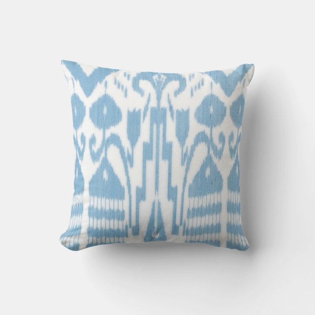 Ikat Square, Sky Kussen (Voorkant)