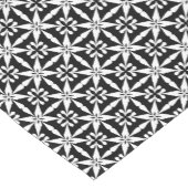 Ikat Star Pattern, Black and White Korte Tafelloper (Hoek)