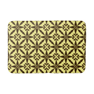 Ikat Star Pattern - Bruin en Geel Badmat