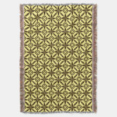 Ikat Star Pattern - Bruin en Geel Deken (Voorkant Verticaal)