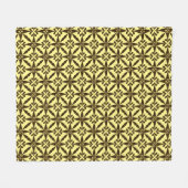 Ikat Star Pattern - Bruin en Geel Fleece Deken (Voorkant (Horizontaal))