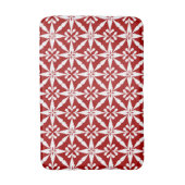 Ikat Star Pattern - Donkerrood en wit Badmat (Voorkant Verticaal)