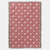 Ikat Star Pattern - Donkerrood en wit Deken (Voorkant Verticaal)