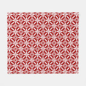 Ikat Star Pattern - Donkerrood en wit Fleece Deken (Voorkant (Horizontaal))
