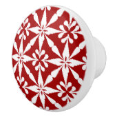 Ikat Star Pattern - Donkerrood en wit Keramische Knop (Rechts)