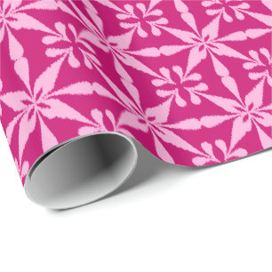 Ikat Star Pattern - Fuchsia Pink Cadeaupapier