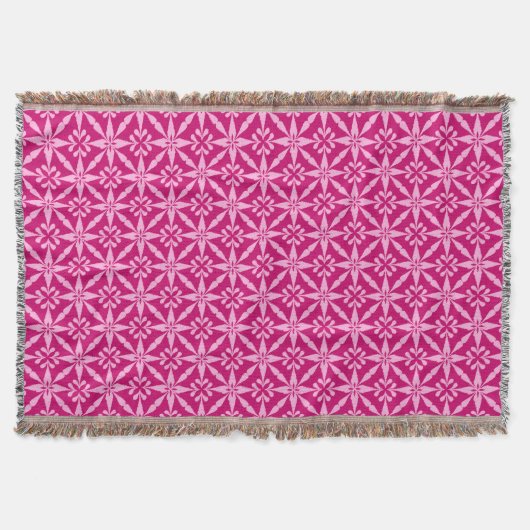 Ikat Star Pattern - Fuchsia Pink Deken (Voorkant)