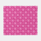 Ikat Star Pattern - Fuchsia Pink Fleece Deken (Voorkant (Horizontaal))