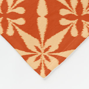 Ikat Star Pattern - Mandarijns Oranje Fleece Deken