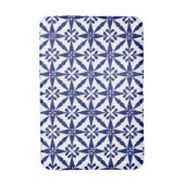 Ikat Star Pattern - Navy Blue en White Badmat (Voorkant Verticaal)