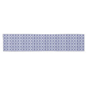 Ikat Star Pattern, Navy Blue en White Korte Tafelloper (Horizontaal)