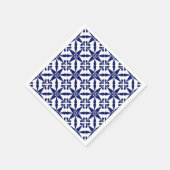 Ikat Star Pattern - Navy Blue en White Servet (Hoek)