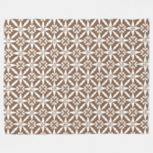 Ikat Star Pattern - Taupe Tan and White Fleece Deken (Voorkant (Horizontaal))
