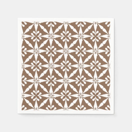 Ikat Star Pattern - Taupe Tan and White Servetten (Voorkant)