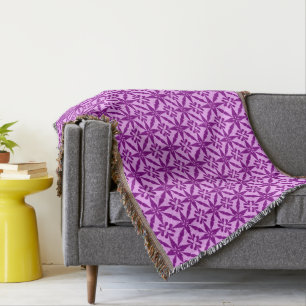 Ikat Star Pattern - Violet and Orchid Deken