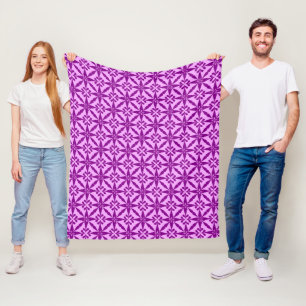 Ikat Star Pattern - Violet and Orchid Fleece Deken