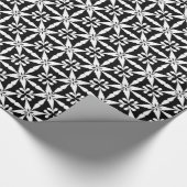Ikat Star Pattern - Zwart-wit Cadeaupapier (Hoek)