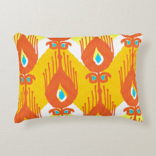 Ikat-stoffenpatroon: Etnisch ontwerp. Accent Kussen