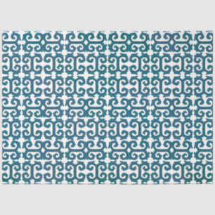 IKAT Tribal Patroon Blauwgroen Blauw Grieks Zeer b Tissuepapier