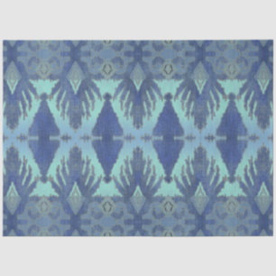 IKAT Tribal Pattern Navy Blue Geometric Decoupage Tissuepapier