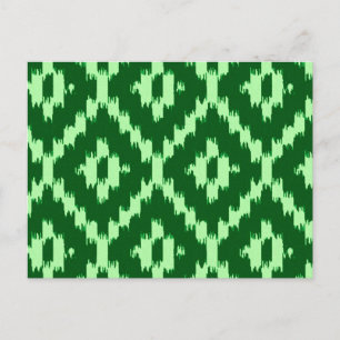 Ikatpatroon - dennen groen en bleekgroen briefkaart