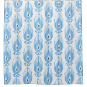 Ikatpatroon in blauw en wit douchegordijn (Voorkant)