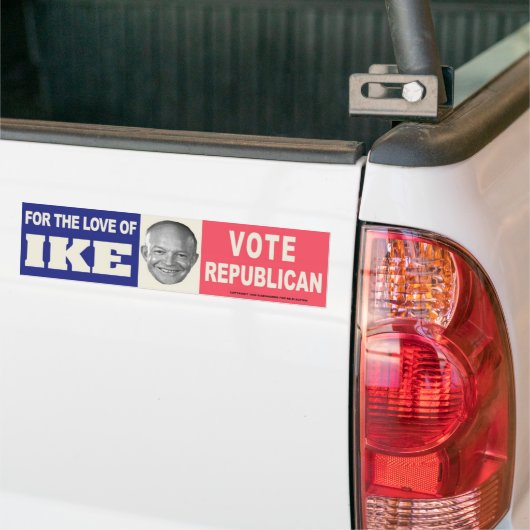 IKE Stemming Republikeinse Bumpersticker 1956 (Op Truck)