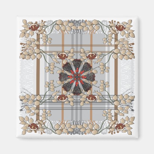 Ikea gooit geruite bruine magneet (Voorkant)