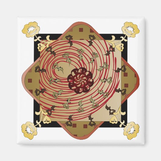 Ikea Rugs Red Swirl Magnet (Devant)