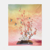 Ikebana-beeldscherm Fleece Deken (Voorkant)